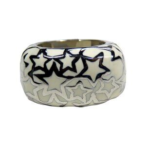 Inox Women's Polished Stainless Steel Star-Patterned Ring